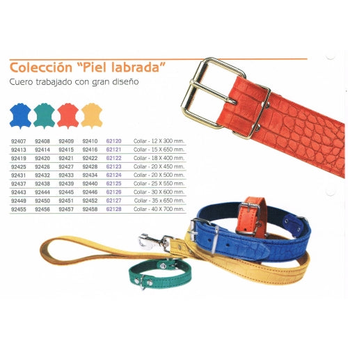 COLLAR PIEL LABRADO 20x500mm. ROJO